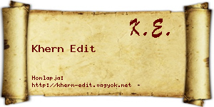 Khern Edit névjegykártya